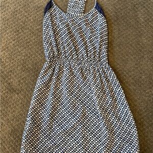 Charlotte Russe Navy and White Geometric Mini Dress